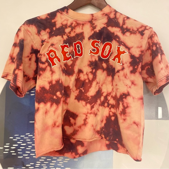 Red Sox Tie Dye Cropped T Shirt L Beckett - Picture 2 of 5
